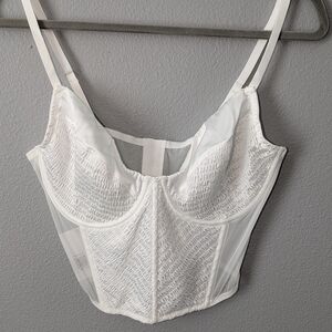 Forever 21 White Textured Bustier